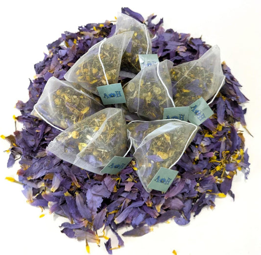 Cosmic Tranquility Pyramid Tea Bags - Blue Lotus, California Poppy, Chamomile & More