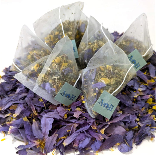 Cosmic Tranquility Pyramid Tea Bags - Blue Lotus, California Poppy, Chamomile & More