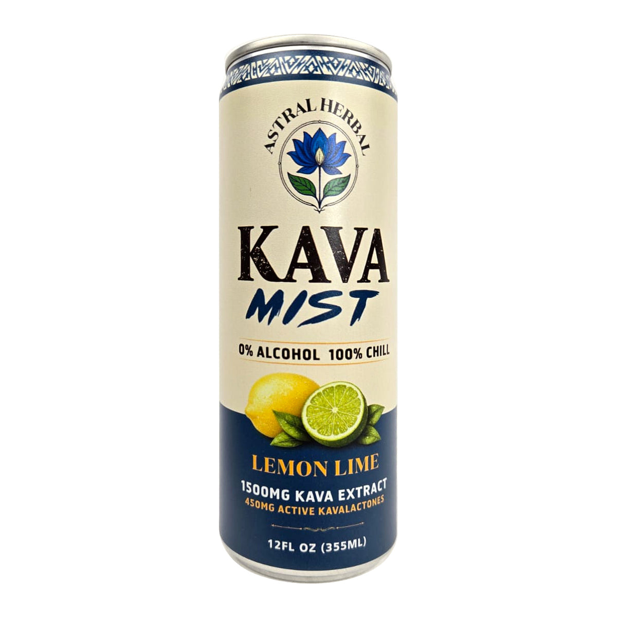 Kava Mist — Lemon Lime Sparkling Kava Drink — 4 × 12 fl oz Cans
