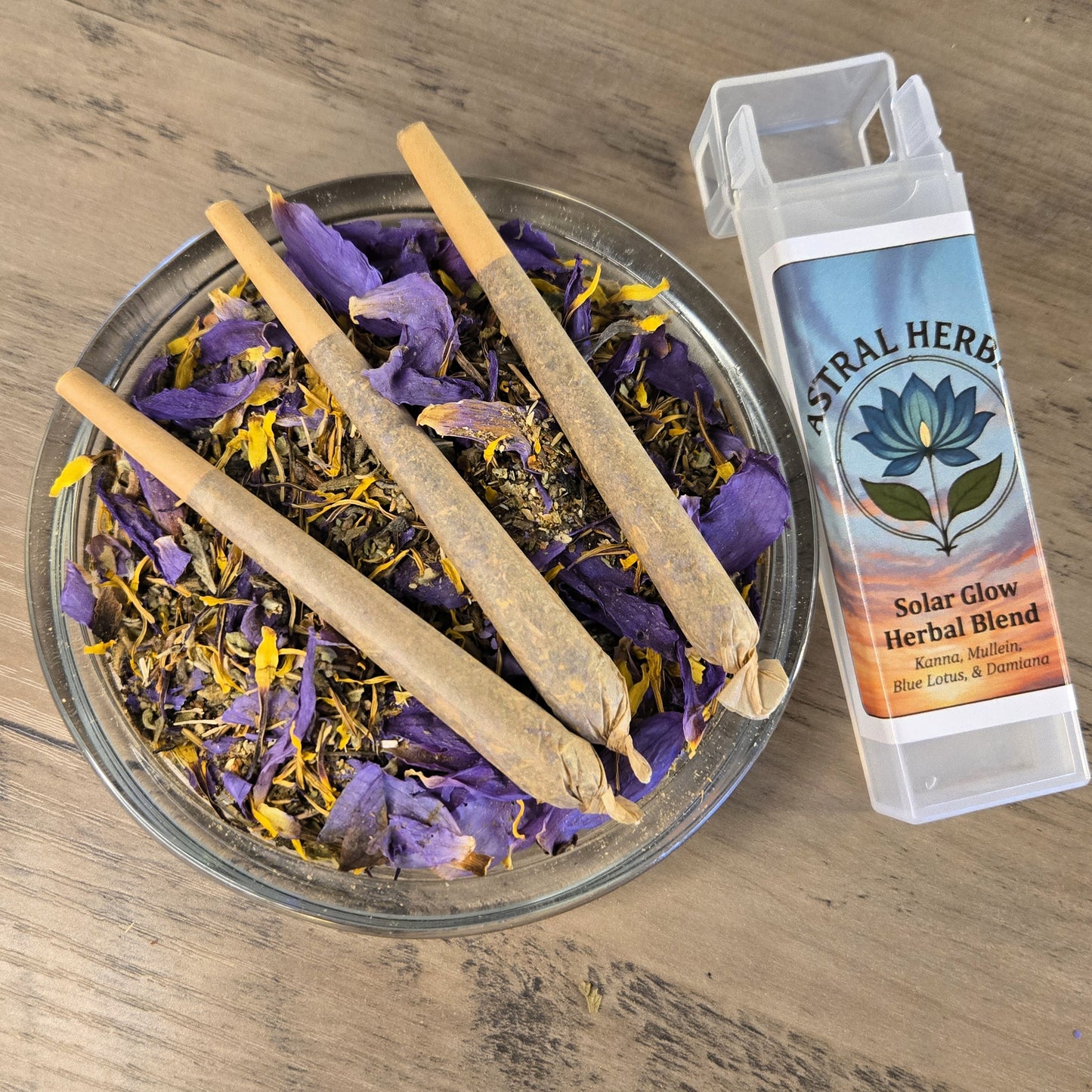 Solar Glow Pre Rolls - Kanna, Blue Lotus, Damiana, Mullein