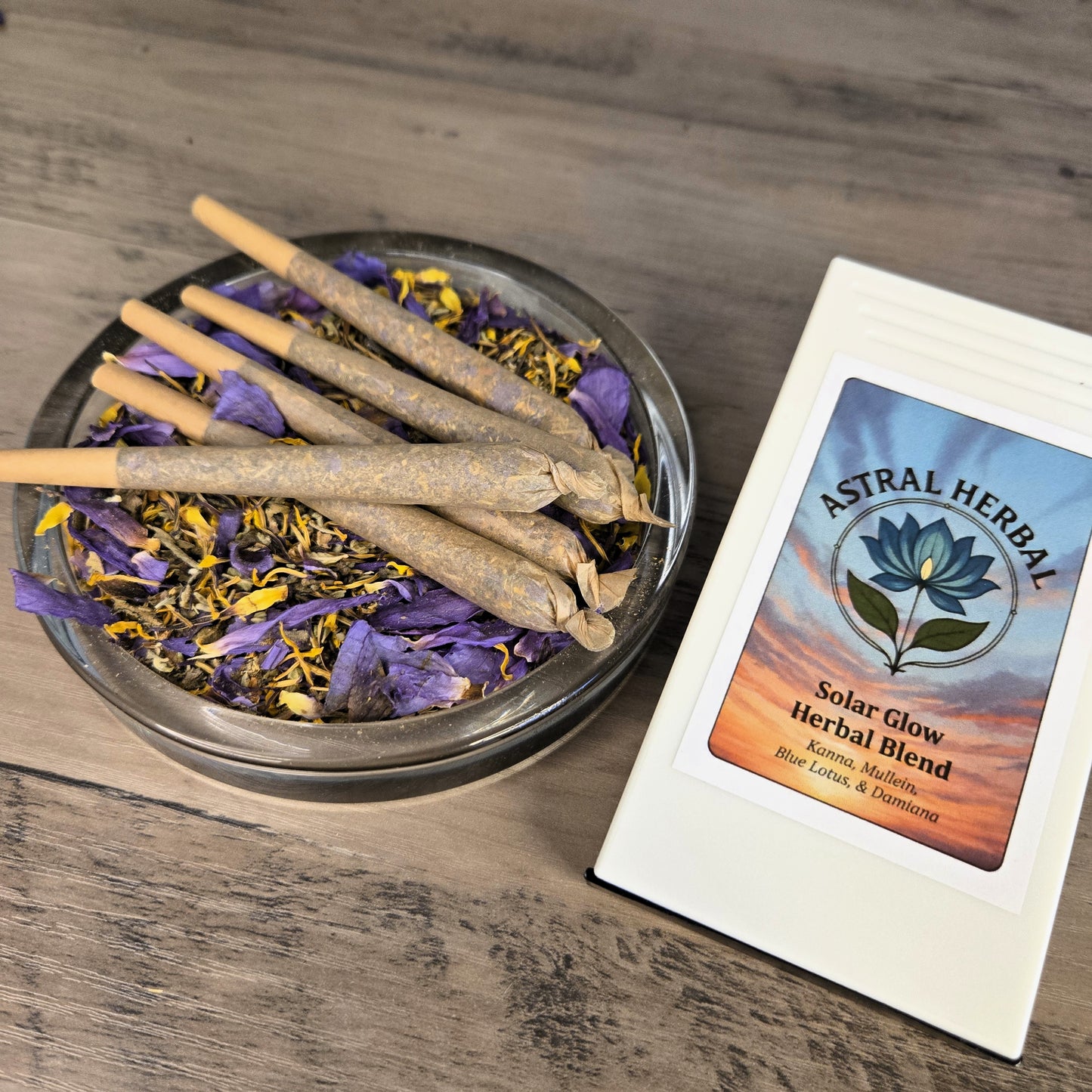 Solar Glow Pre Rolls - Kanna, Blue Lotus, Damiana, Mullein