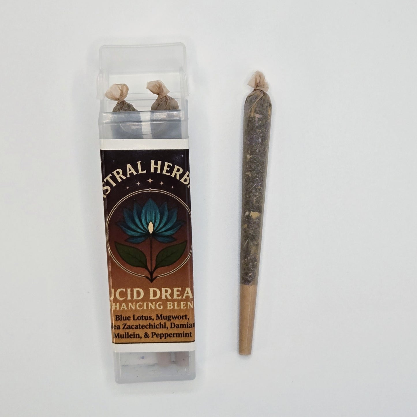 Lucid Dream Enhancing Pre Rolls - Mexican Dream Herb, Blue Lotus, Mugwort, Mullein, Damiana, and Peppermint