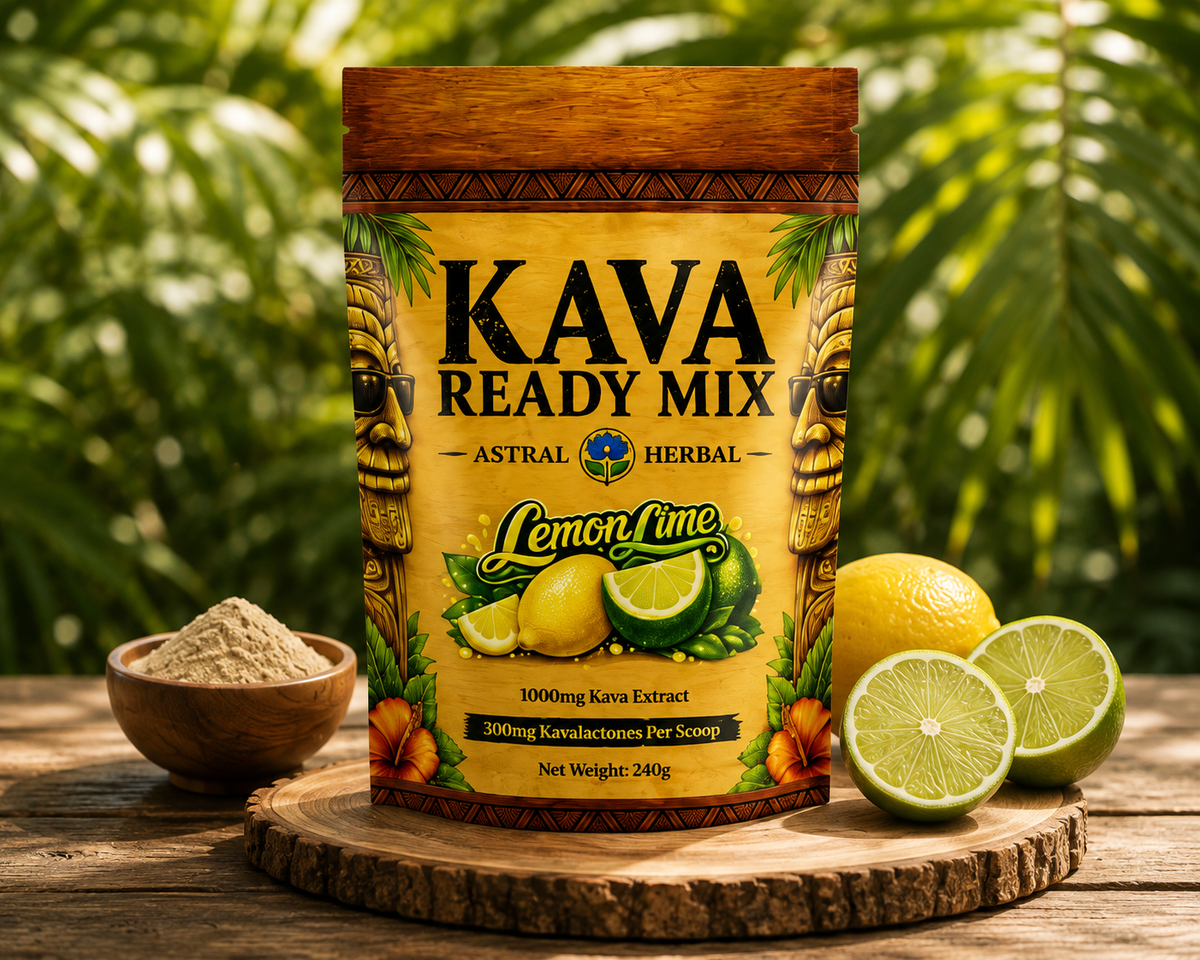 Kava Ready Mix - Lemon Lime Flavor - 1000mg Kava Extract per Quick Dissolve Scoop