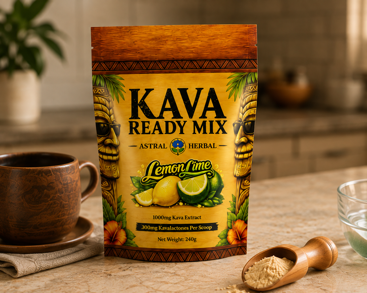 Kava Ready Mix - Lemon Lime Flavor - 1000mg Kava Extract per Quick Dissolve Scoop