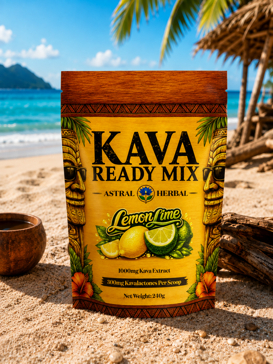 Kava Ready Mix - Lemon Lime Flavor - 1000mg Kava Extract per Quick Dissolve Scoop