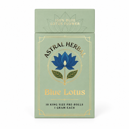 Astral Herbal Blue Lotus packaging on a white background