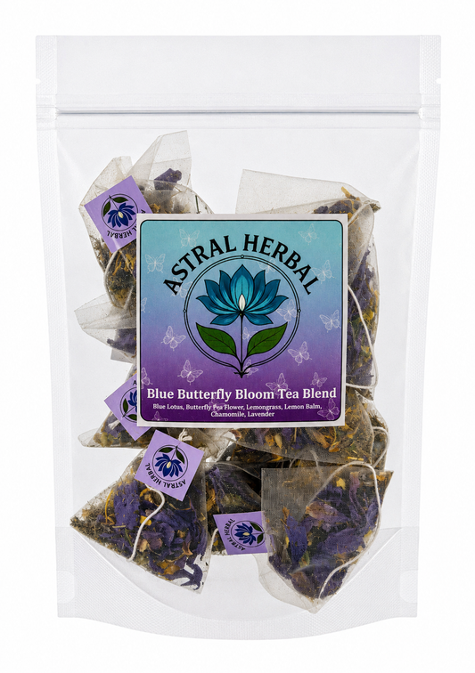 Blue Butterfly Bloom Pyramid Tea Bags - Blue Lotus, Butterfly Pea, Lemon Balm & More