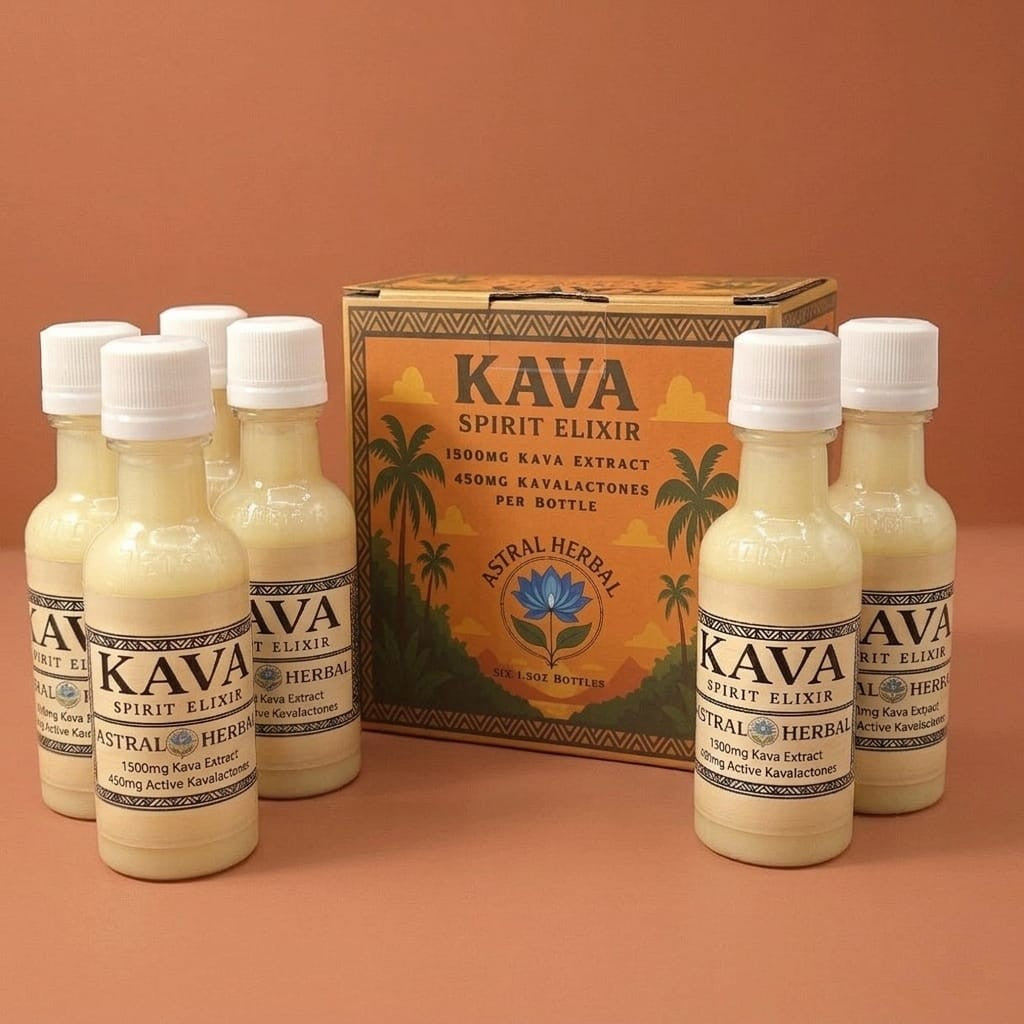 Kava Spirit Elixir - 1500mg Kava Extract and 450mg Kavalactones per 1.5oz Bottle