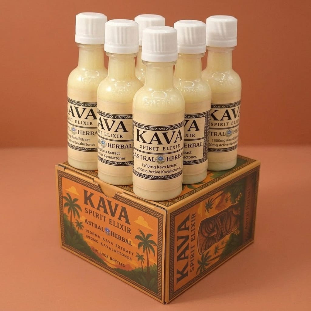 Kava Spirit Elixir - 1500mg Kava Extract and 450mg Kavalactones per 1.5oz Bottle