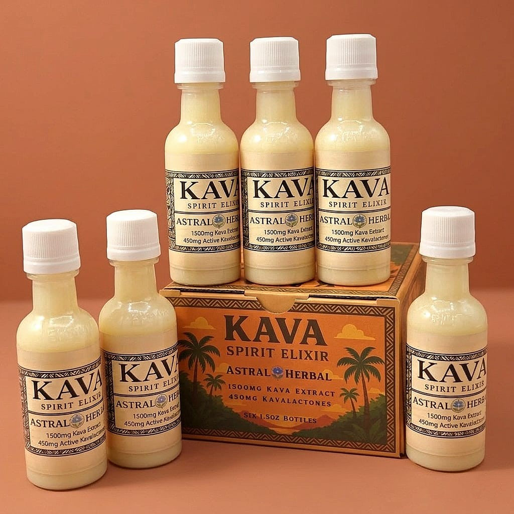 Kava Spirit Elixir - 1500mg Kava Extract and 450mg Kavalactones per 1.5oz Bottle