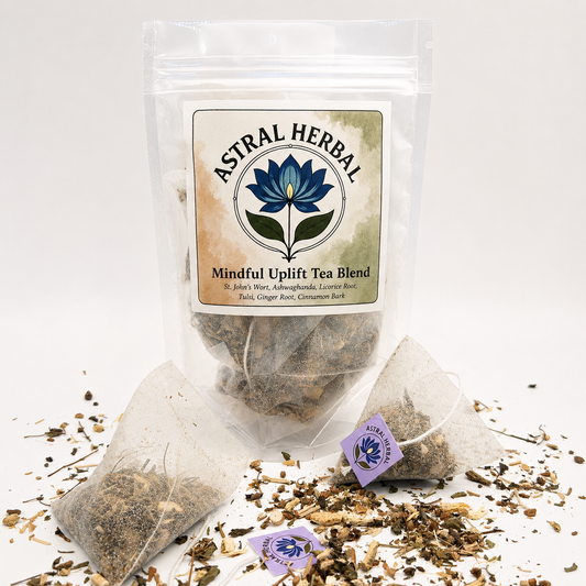 Mindful Uplift Pyramid Tea Bags - Ashwaghanda, St. John's Wort, Tulsi & More